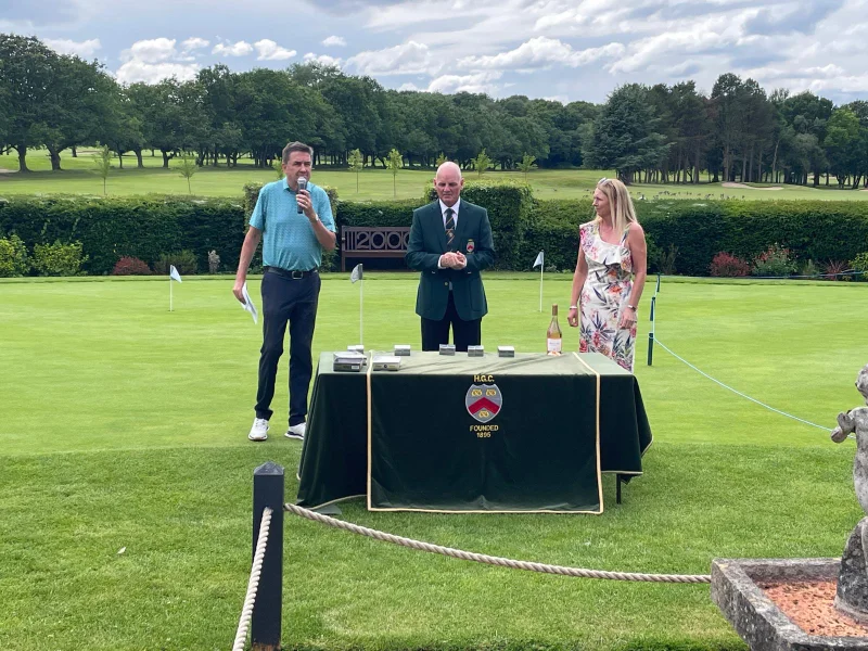 Club Professional announcing winners